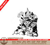 Halloween Pumpkins & Ghosts SVG - Hand Drawn  Illustration SVG